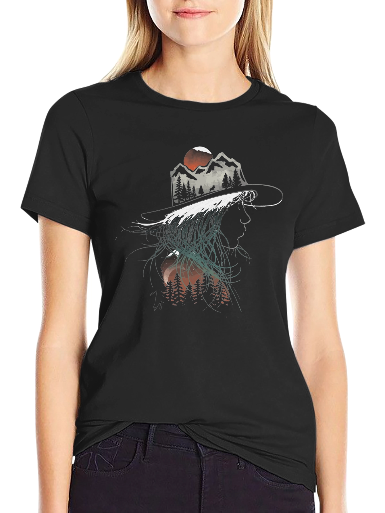 Mountain Silhouette Graphic Tee - Unisex Black T-Shirt