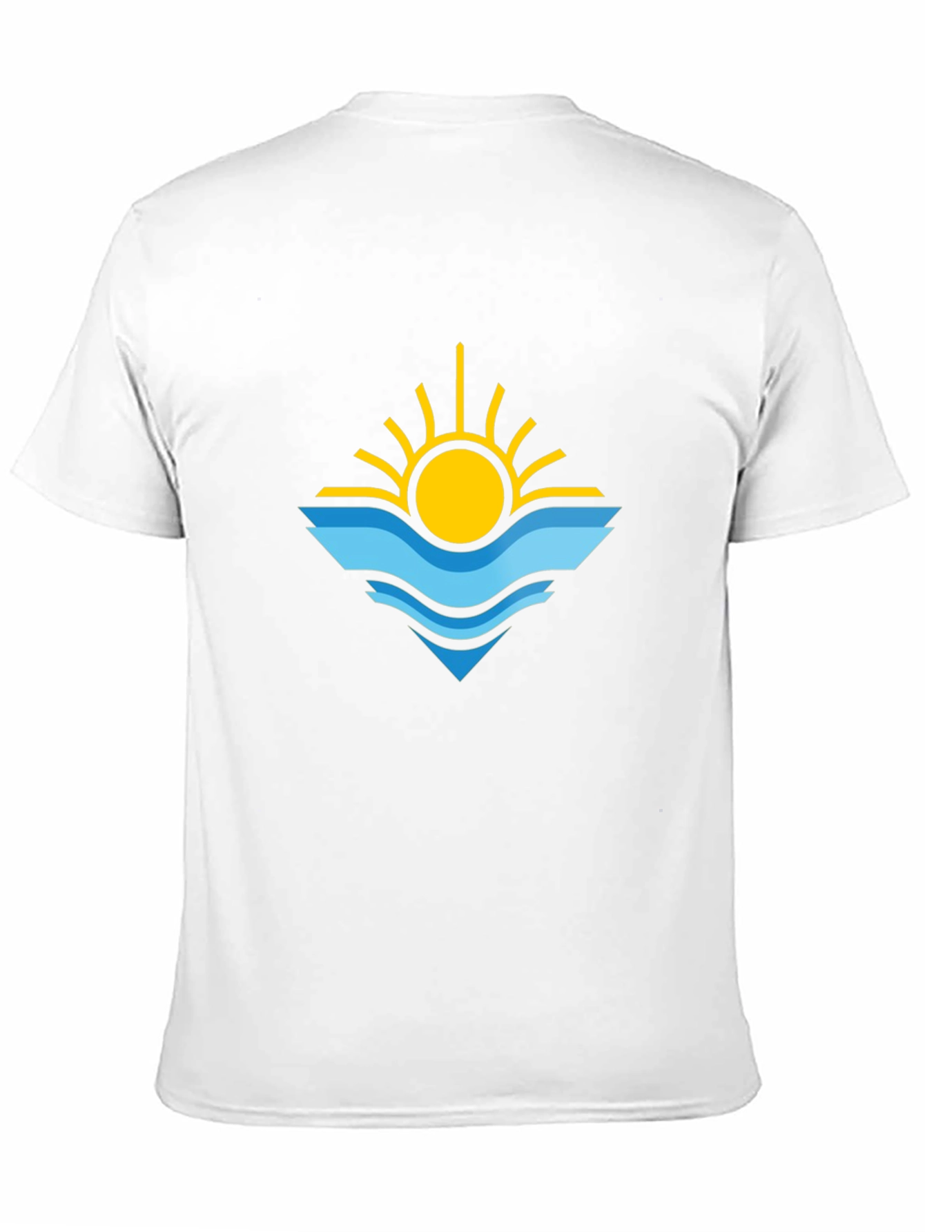 Sun & Waves Graphic Tee - Black Cotton Shirt