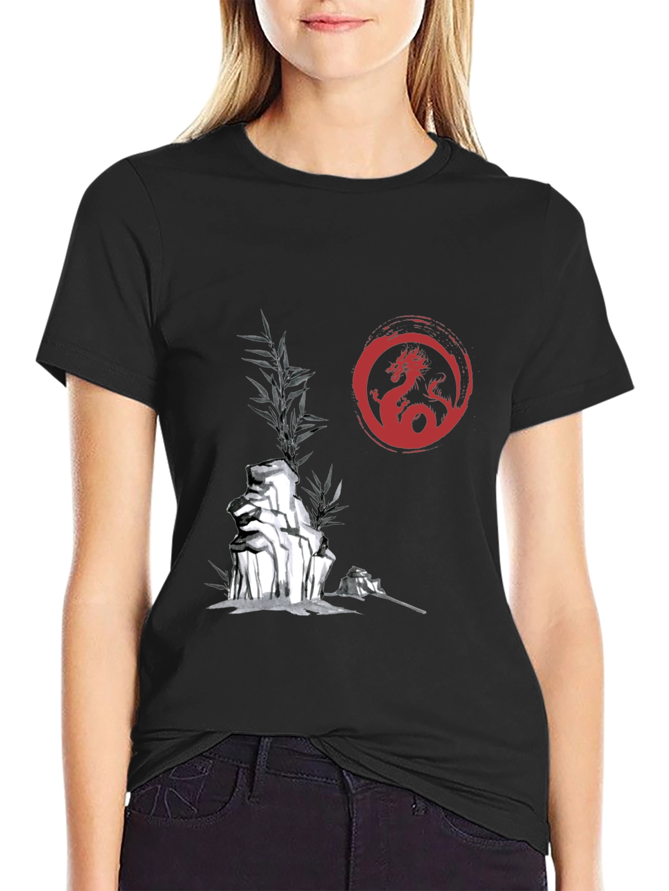 Dragon Circle Graphic Print Tee