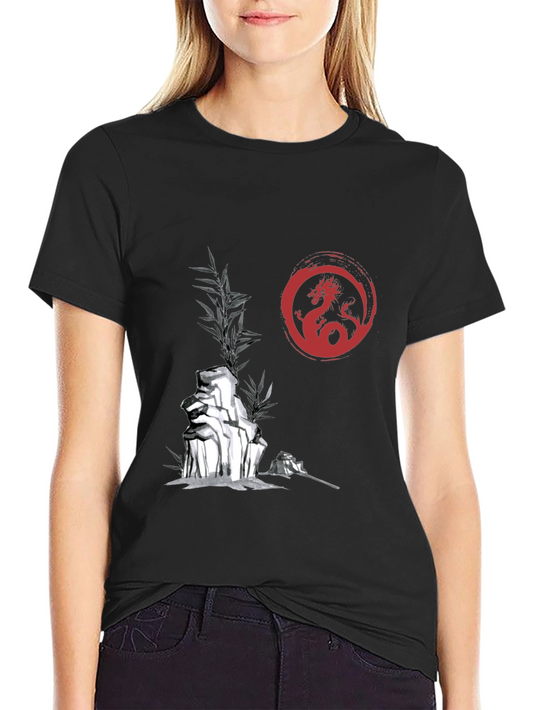 Dragon Circle Graphic Print Tee