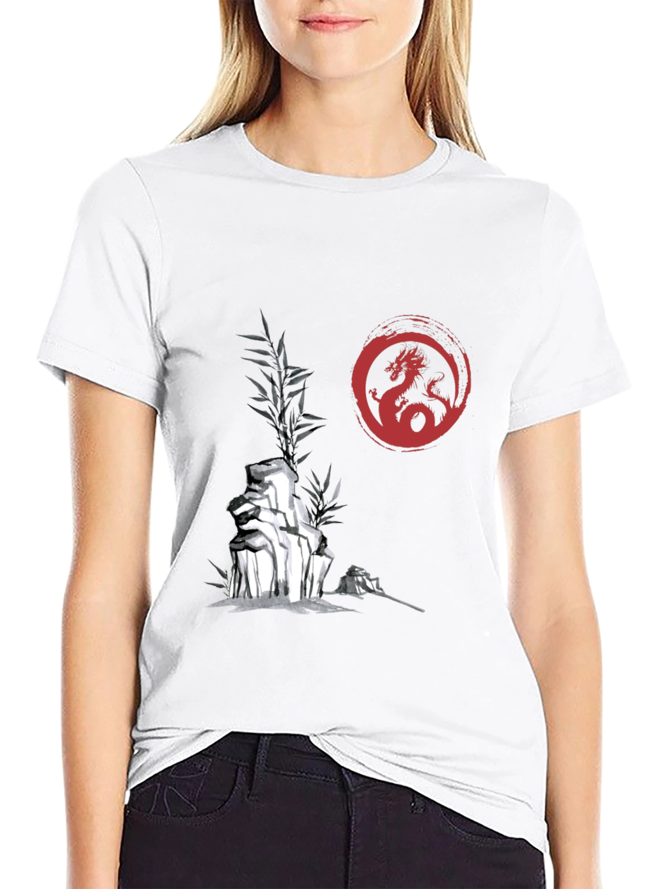 Dragon Circle Graphic Print Tee
