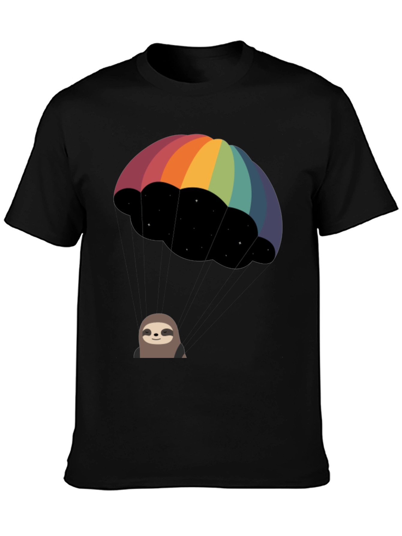 Rainbow Parachute Sloth Graphic Tee