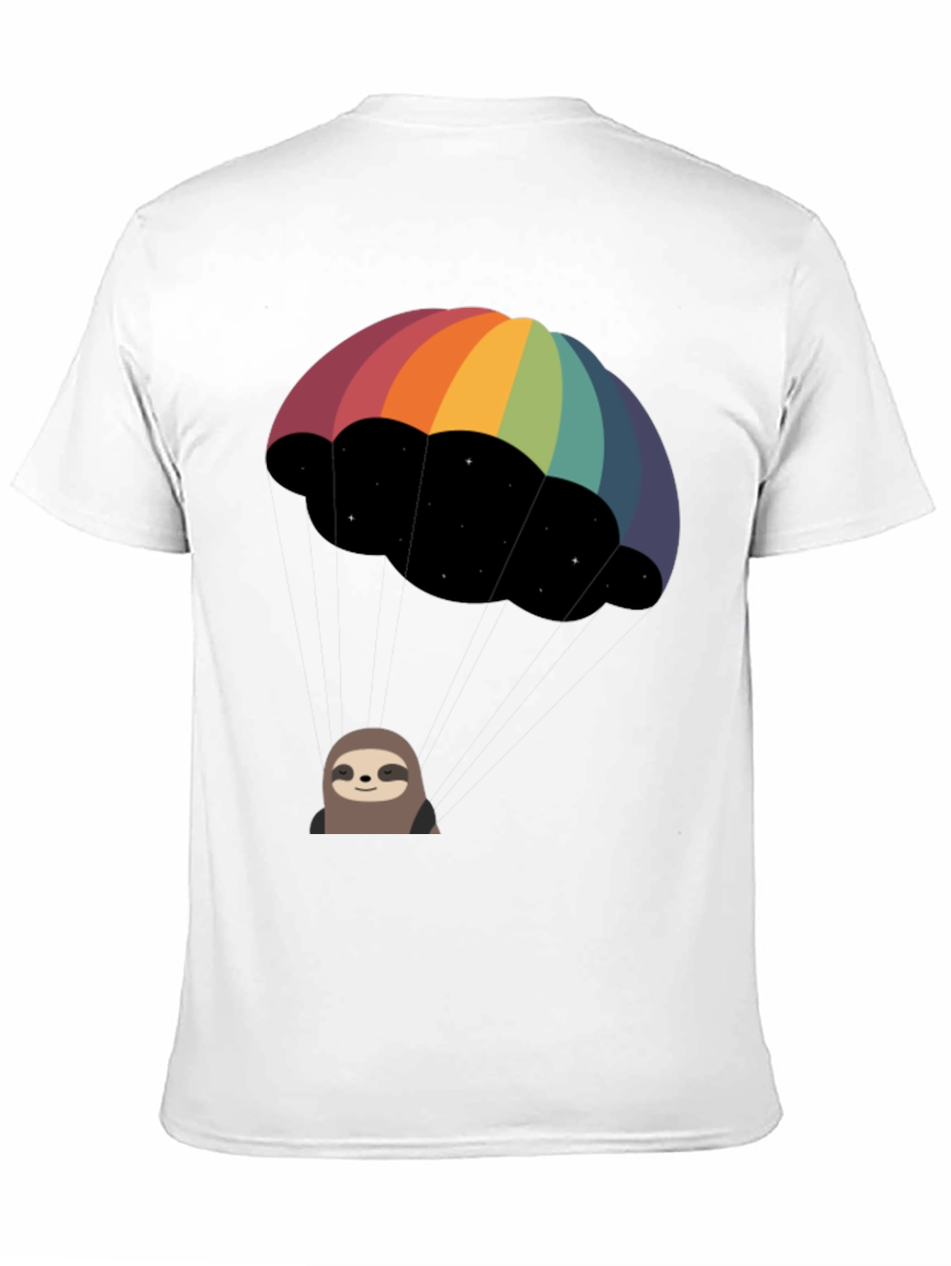 Rainbow Parachute Sloth Graphic Tee