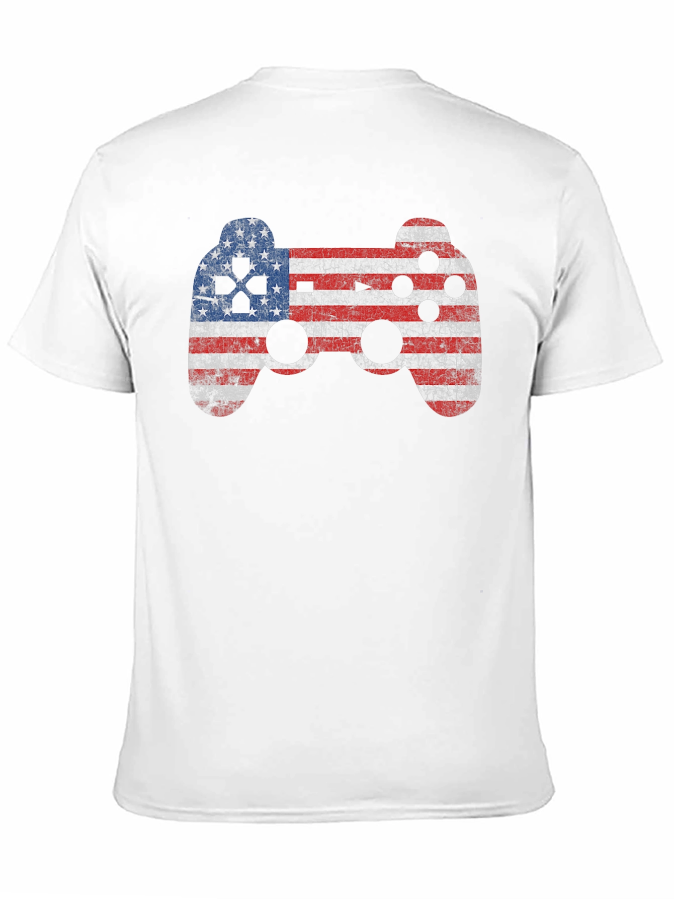 American Flag Game Controller Graphic T-Shirt