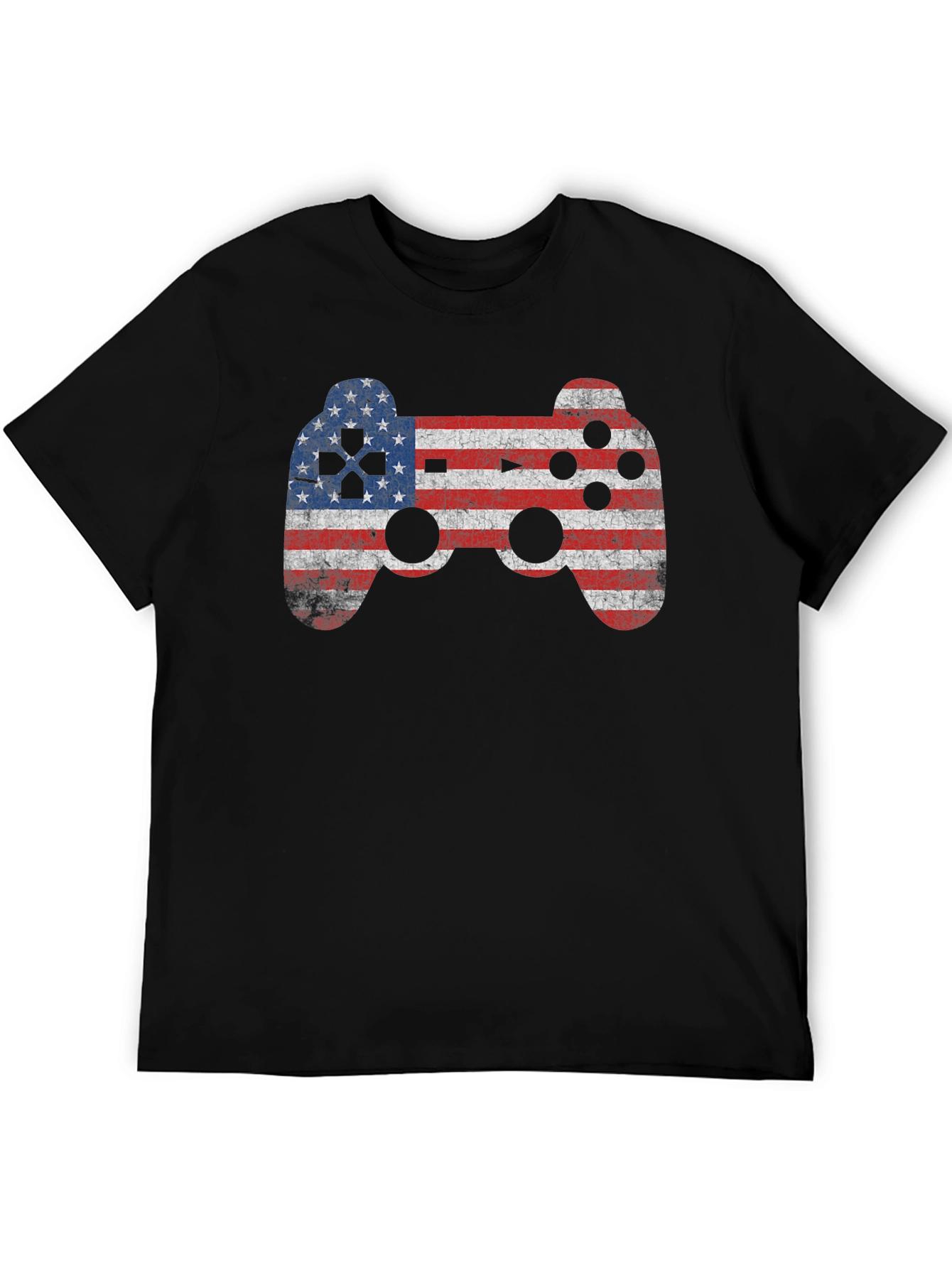 American Flag Game Controller Graphic T-Shirt