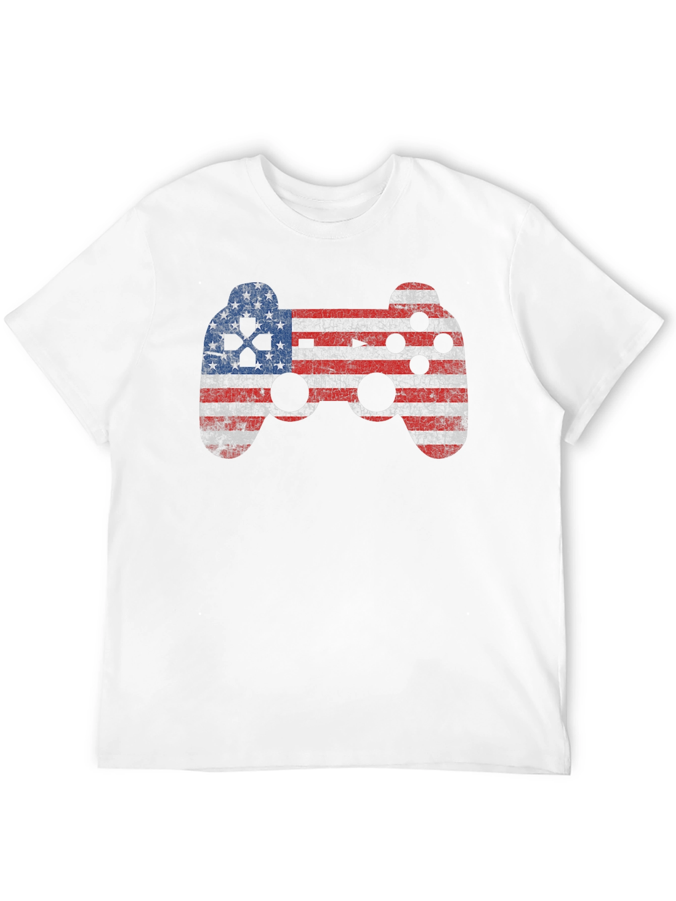 American Flag Game Controller Graphic T-Shirt