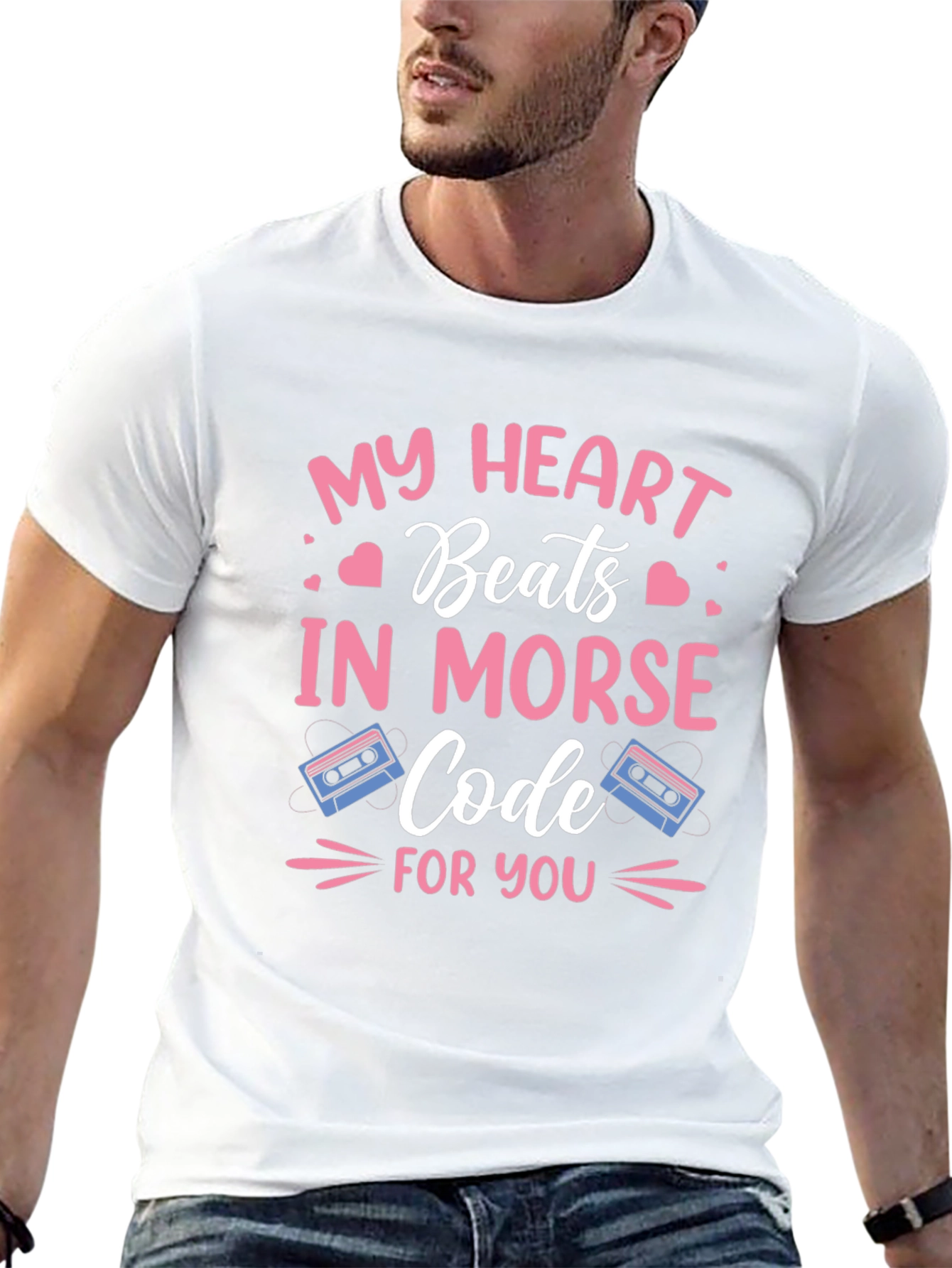 My Heart Beats In Morse Code Graphic Tee