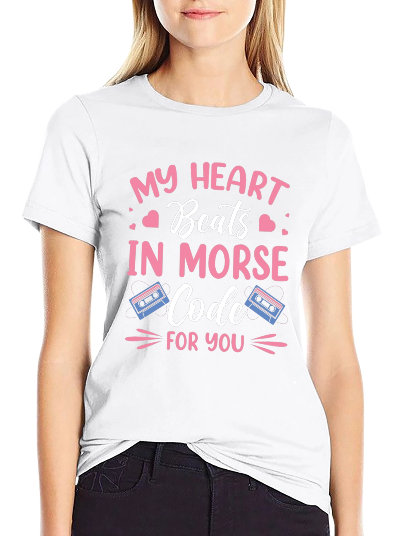 My Heart Beats In Morse Code Graphic Tee