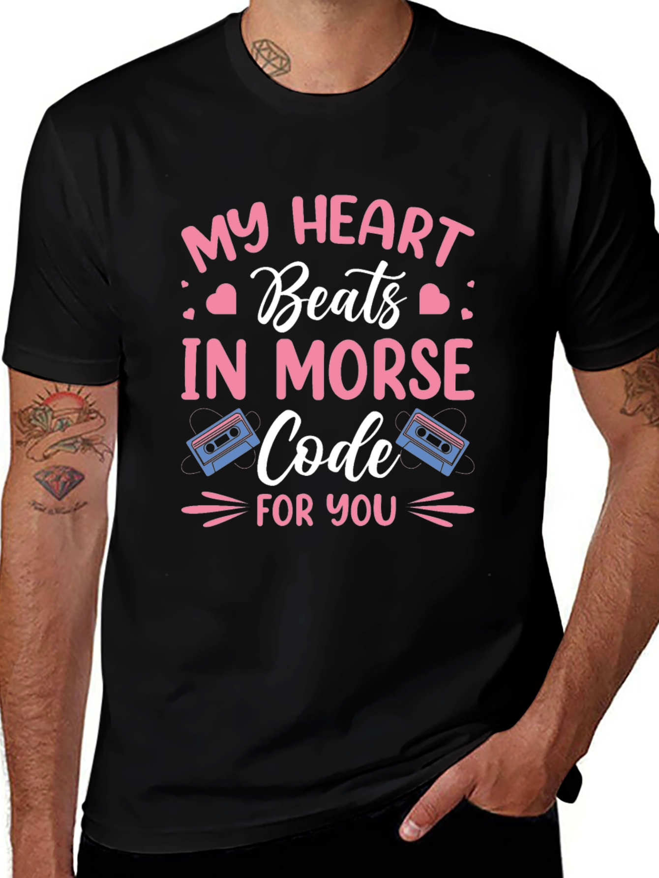 My Heart Beats In Morse Code Graphic Tee
