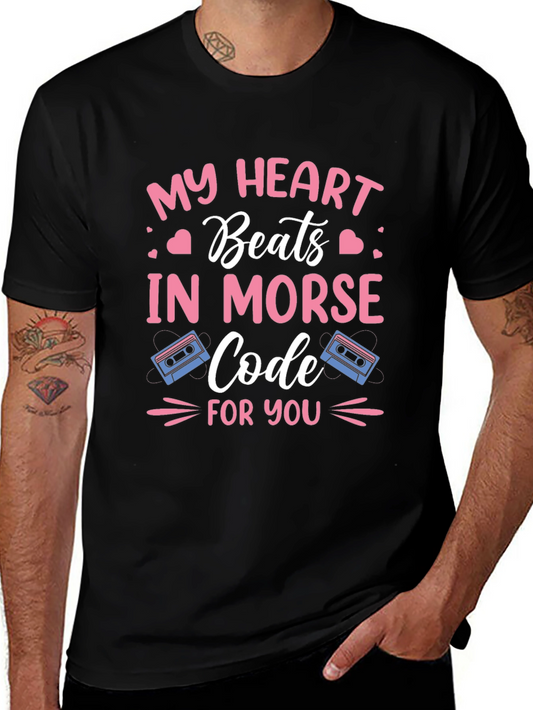 My Heart Beats In Morse Code Graphic Tee