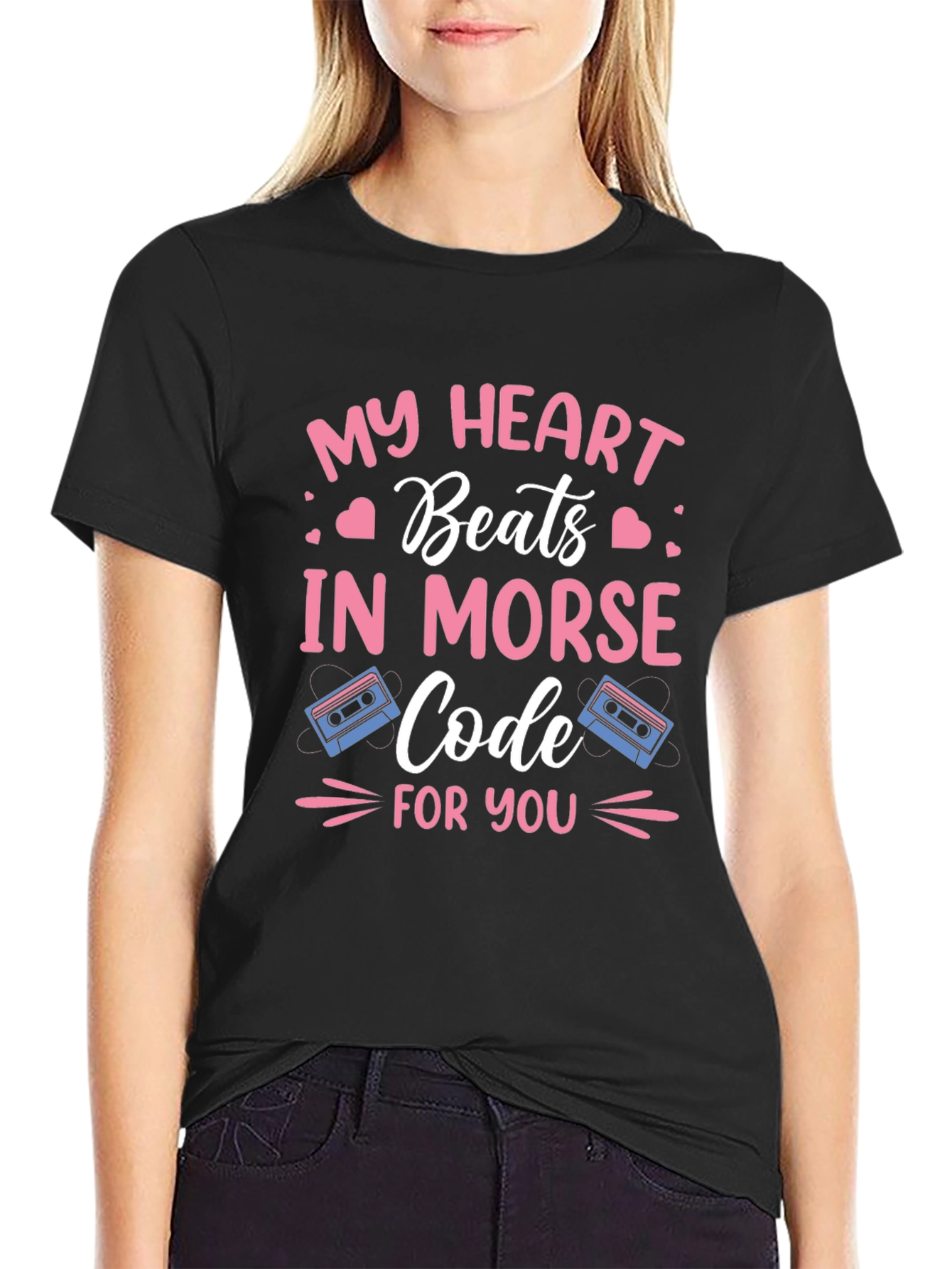 My Heart Beats In Morse Code Graphic Tee