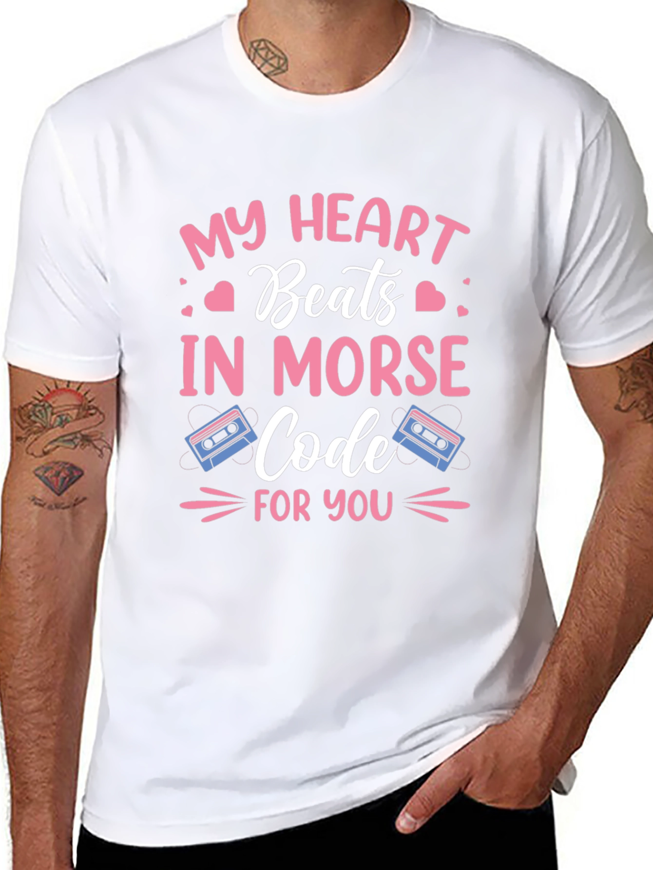 My Heart Beats In Morse Code Graphic Tee
