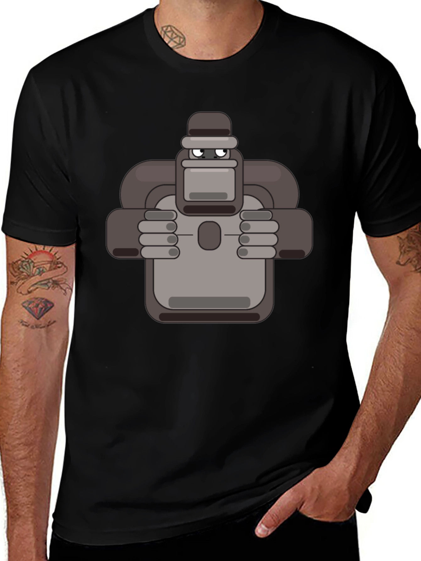 Cartoon Gorilla Graphic T-Shirt