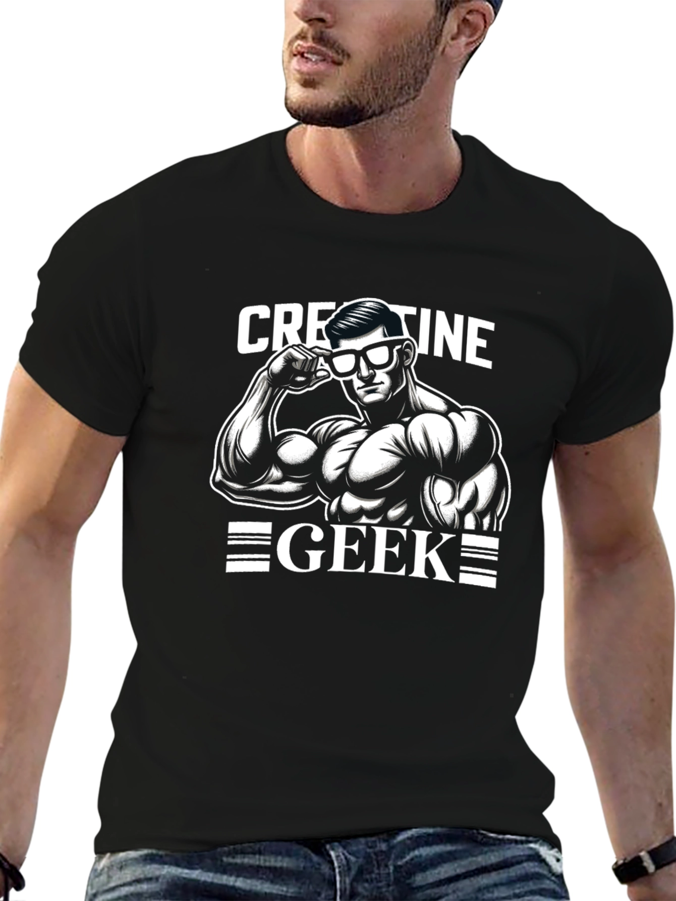 Creatine Geek Black T-Shirt - Bodybuilding Graphic Tee