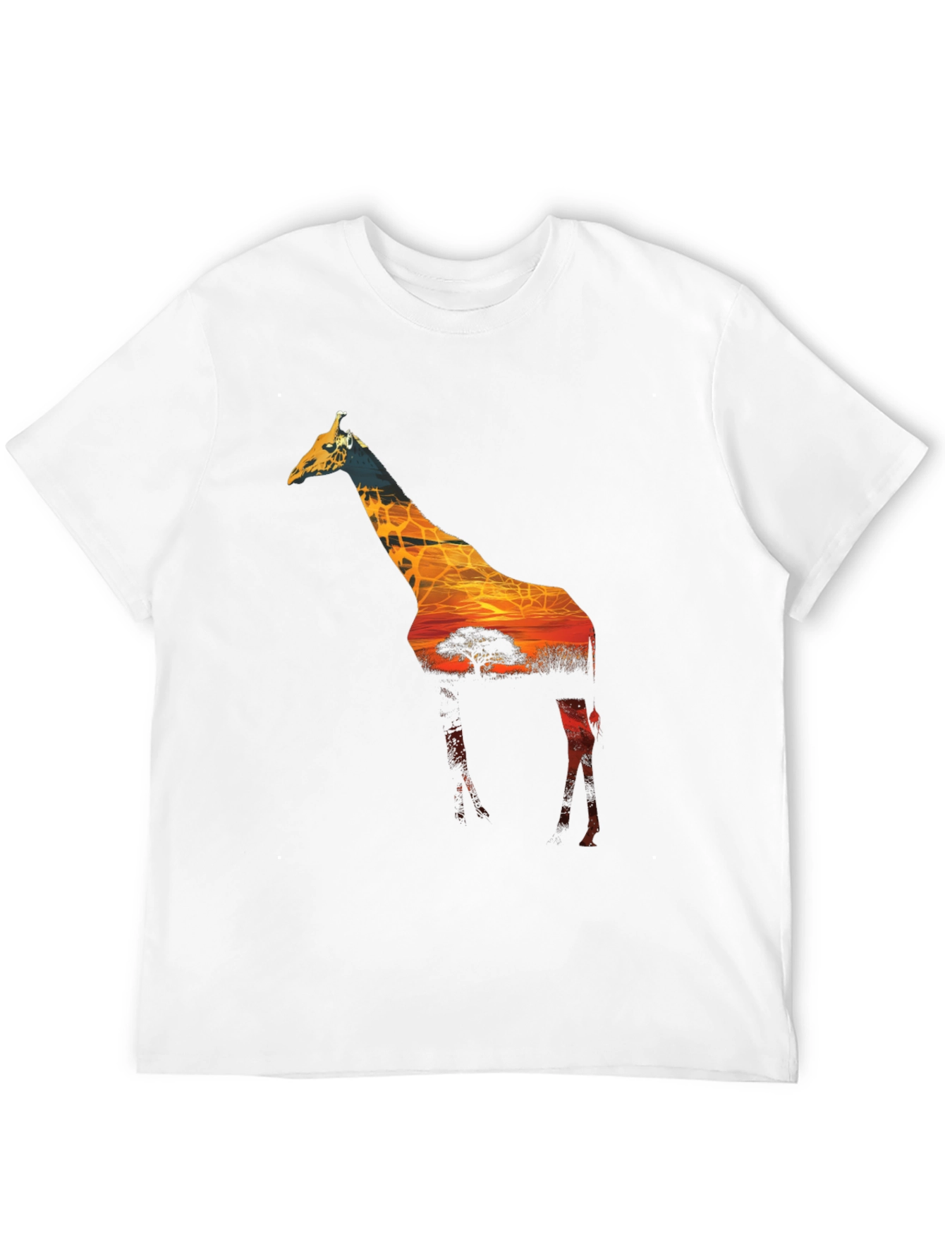 Giraffe Sunset Graphic Tee - Black Unisex Shirt