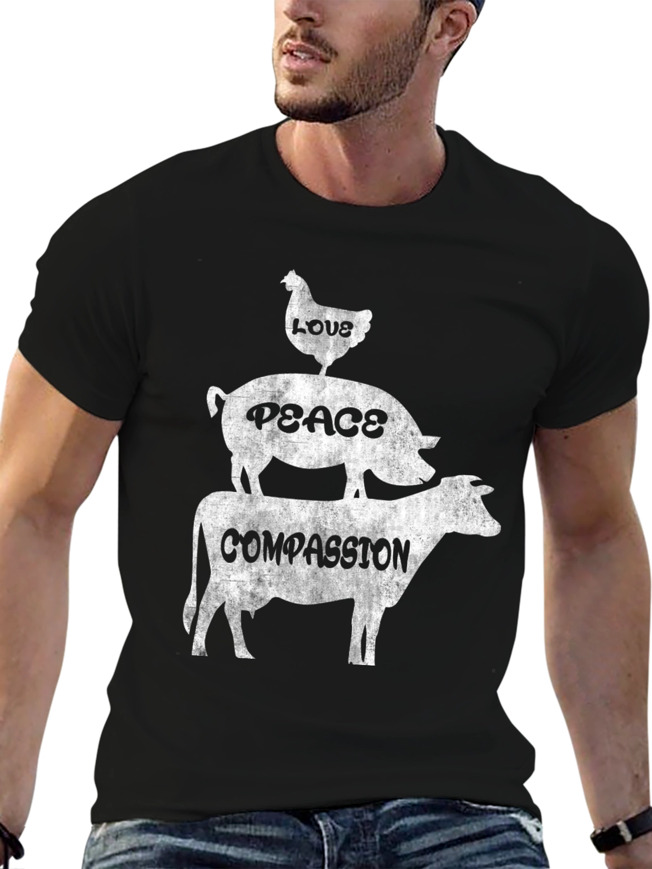 Love Peace Compassion Vegan T-Shirt