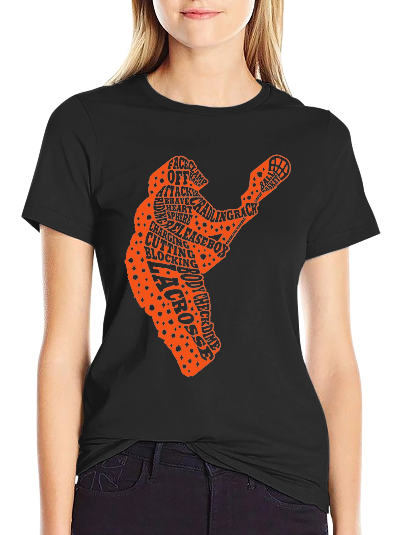 Lacrosse Player Word Art T-Shirt