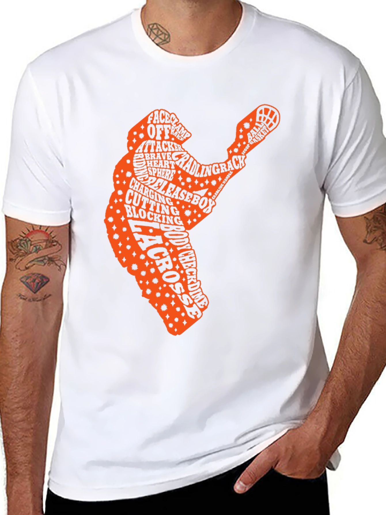 Lacrosse Player Word Art T-Shirt