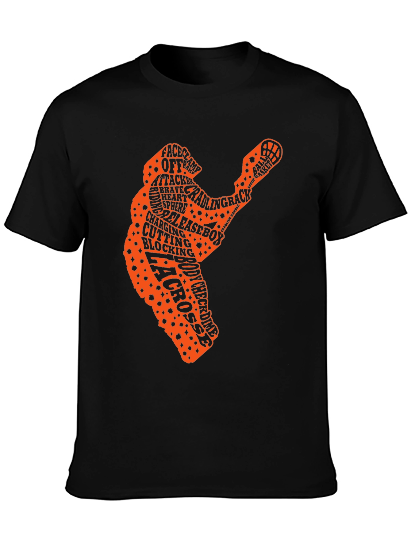 Lacrosse Player Word Art T-Shirt