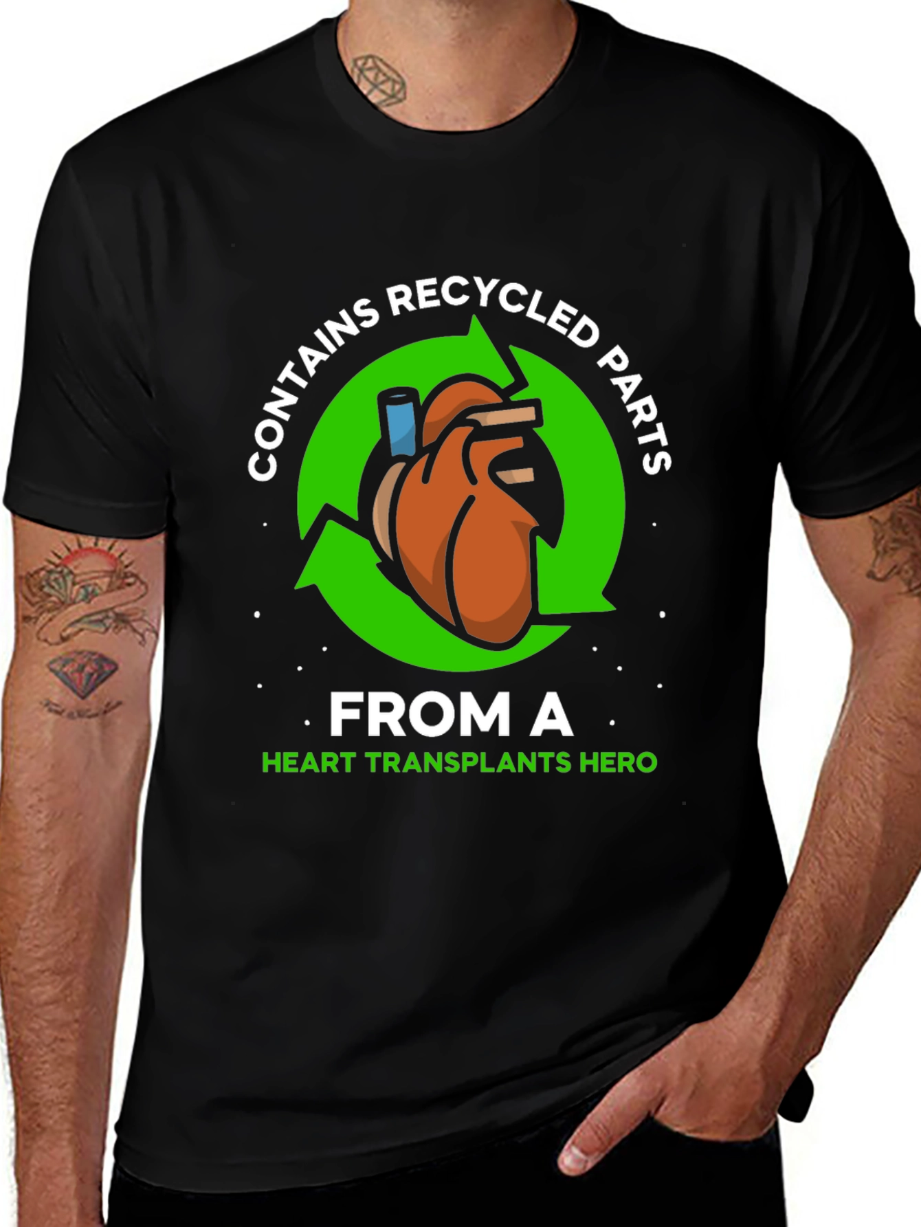 Recycled Heart Parts T-Shirt - Transplant Hero Tee