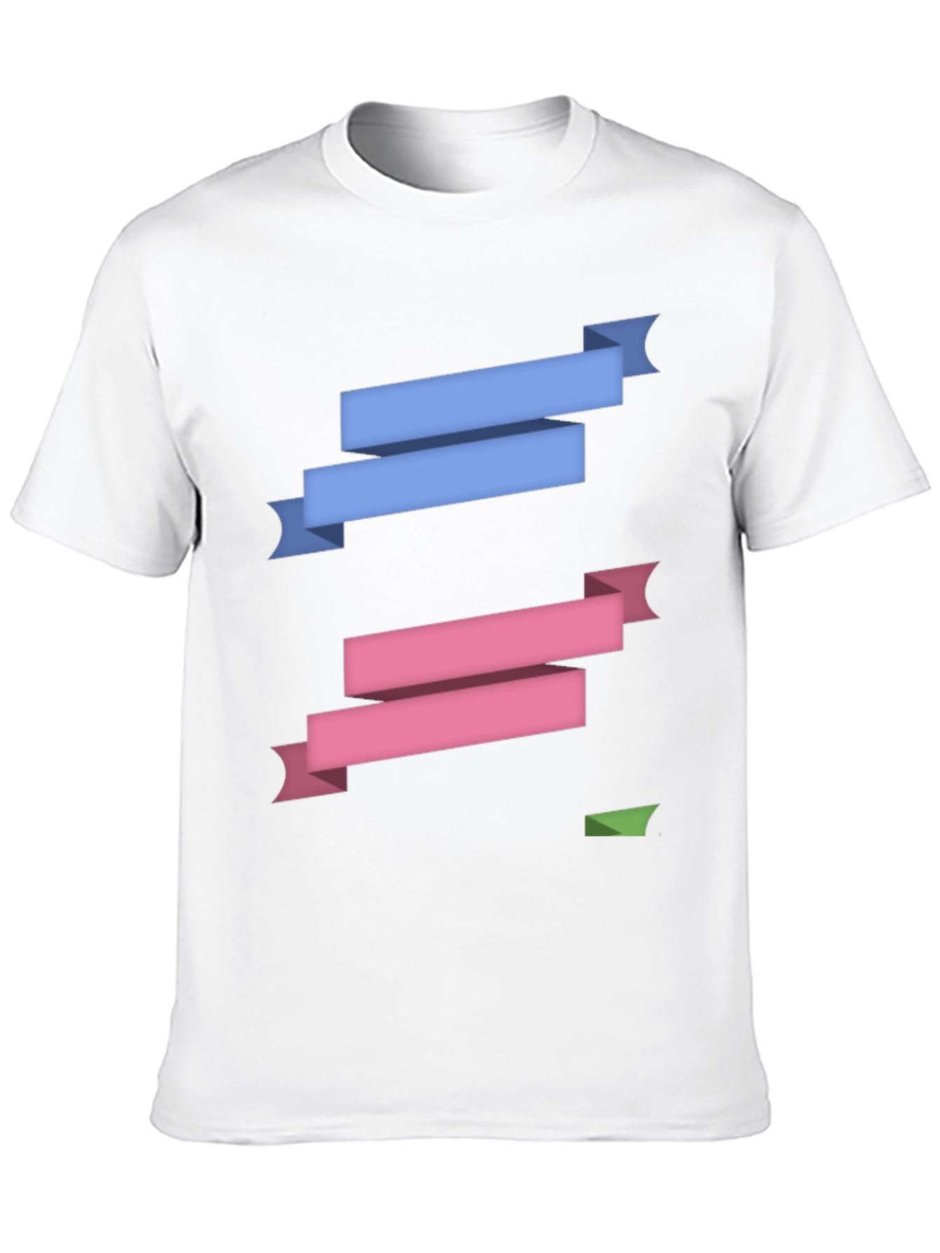 Stylish Ribbon Graphic Black T-Shirt