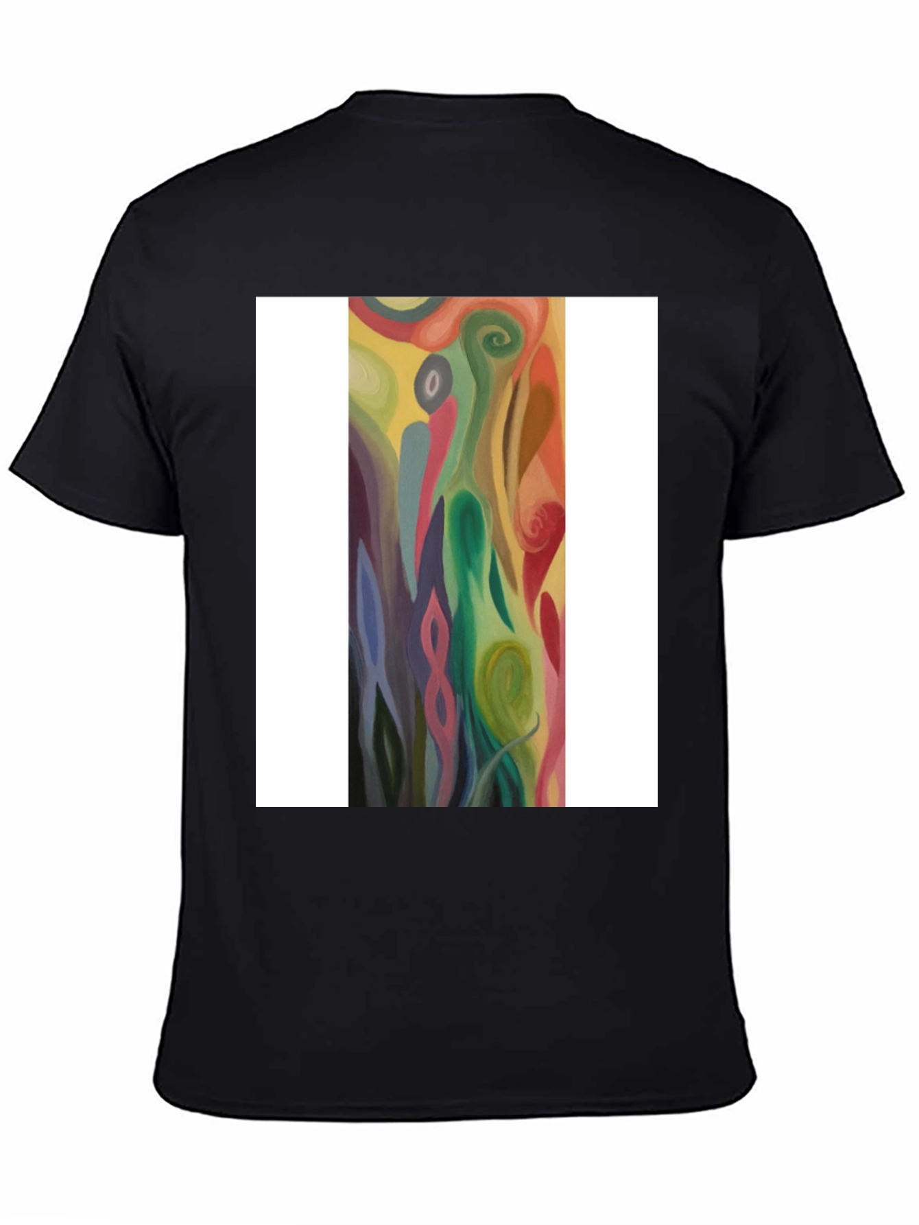 Abstract Swirl Art Graphic Tee - Black Unisex T-Shirt