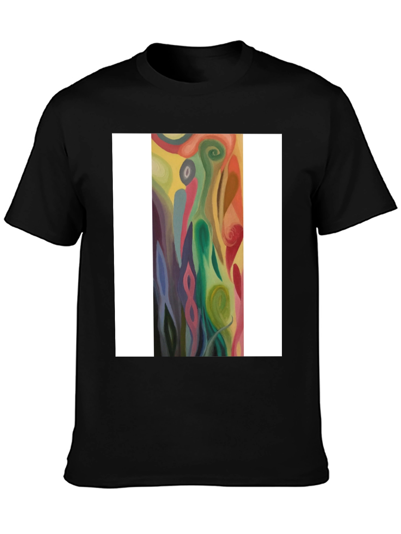 Abstract Swirl Art Graphic Tee - Black Unisex T-Shirt