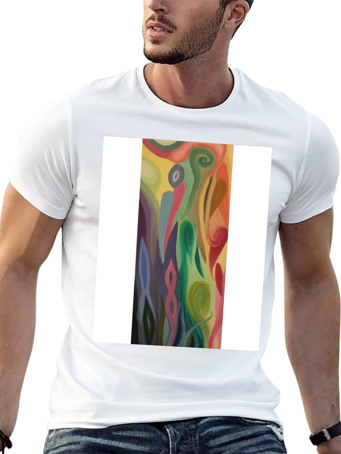 Abstract Swirl Art Graphic Tee - Black Unisex T-Shirt