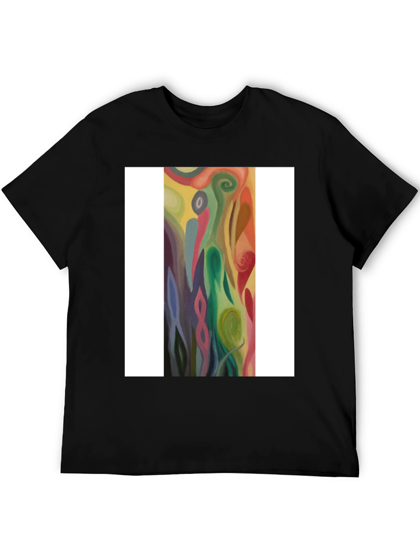 Abstract Swirl Art Graphic Tee - Black Unisex T-Shirt