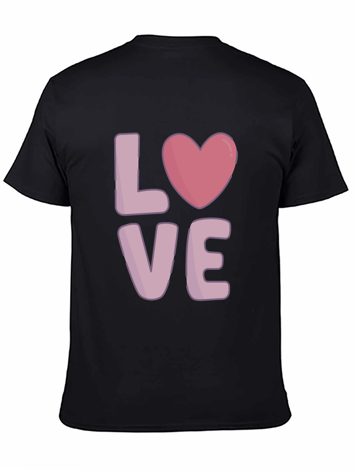 Love Heart Graphic Black T-Shirt