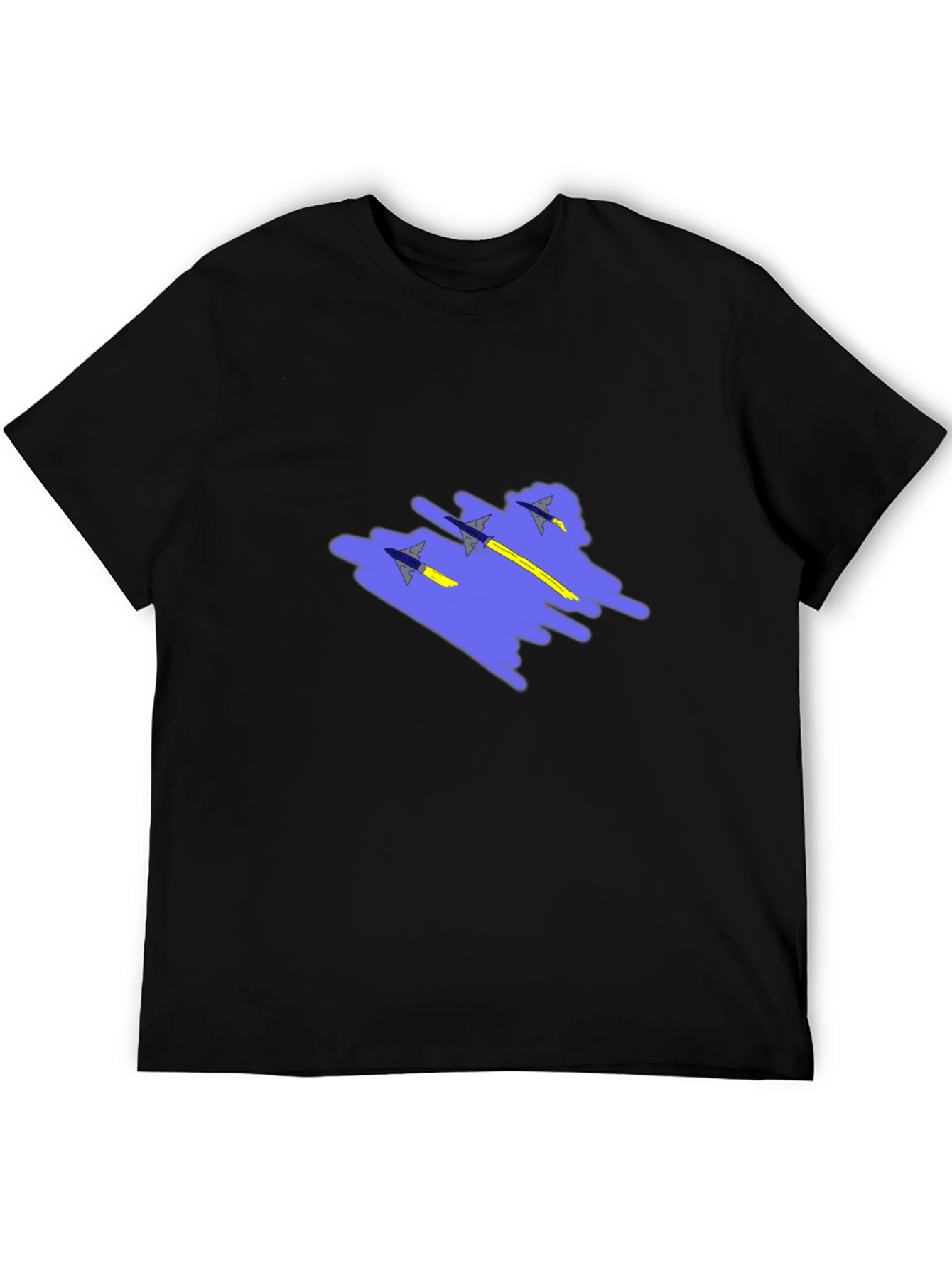 Jet Squadron Graphic Print Black T-Shirt
