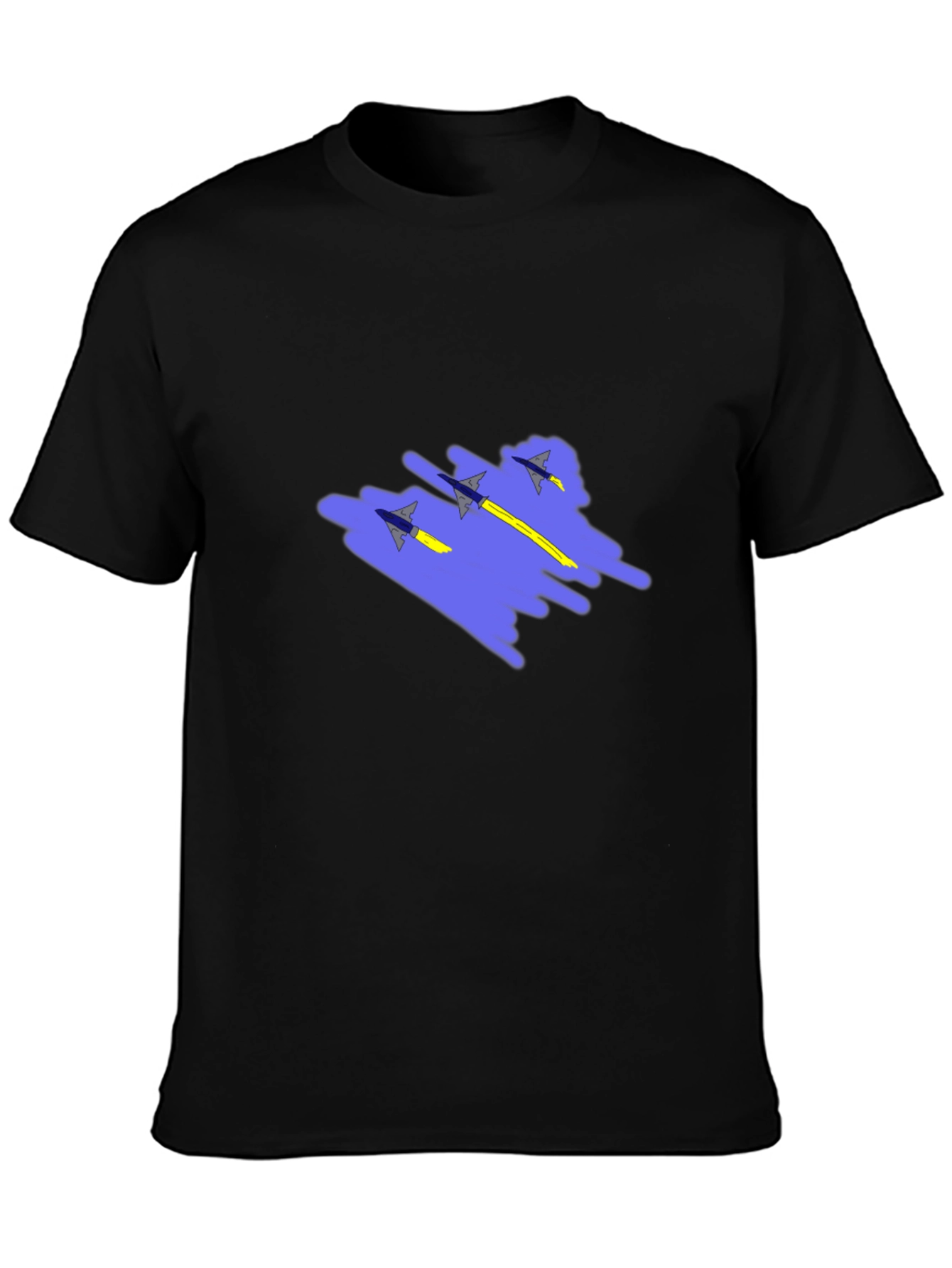 Jet Squadron Graphic Print Black T-Shirt