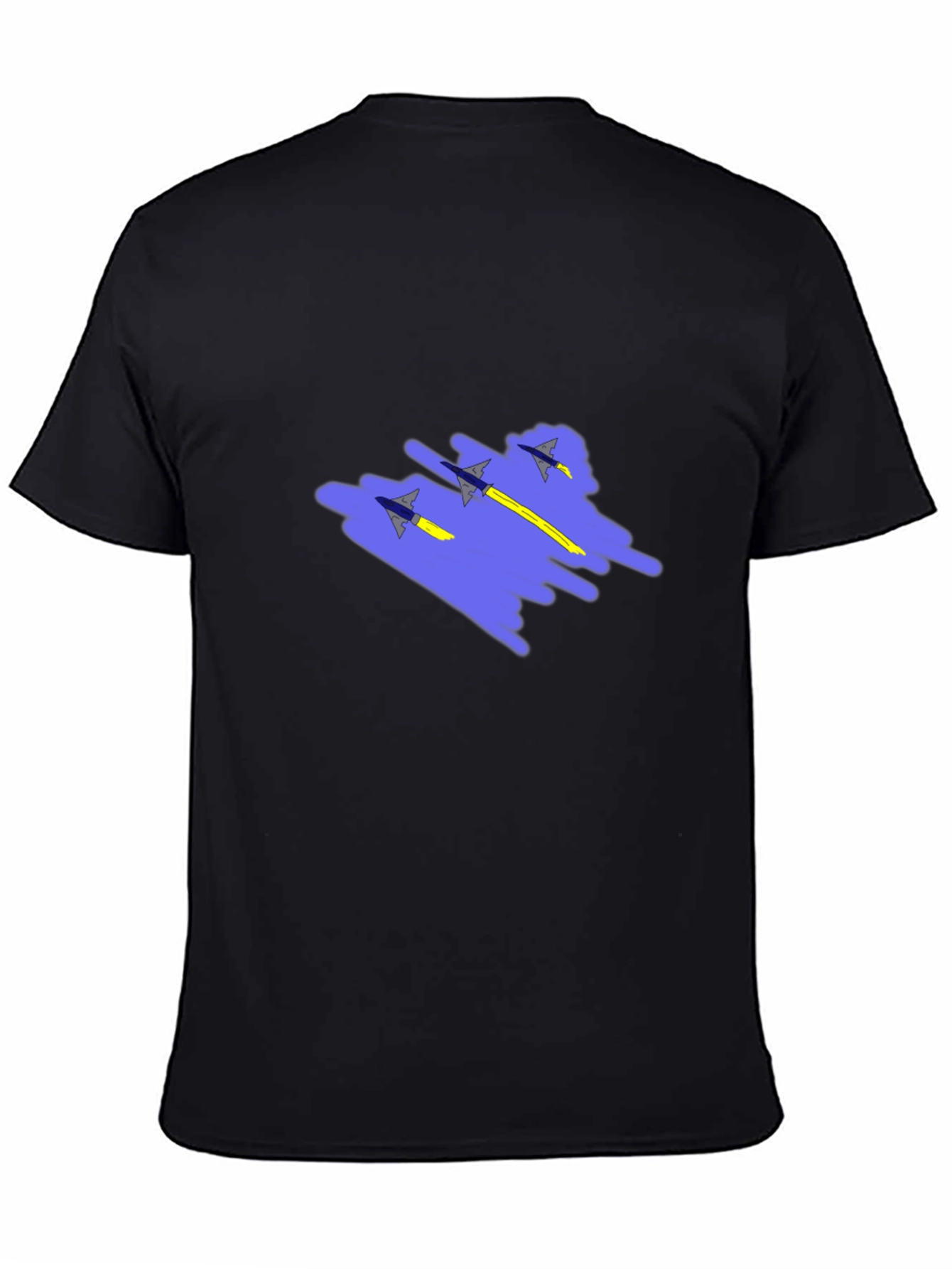 Jet Squadron Graphic Print Black T-Shirt