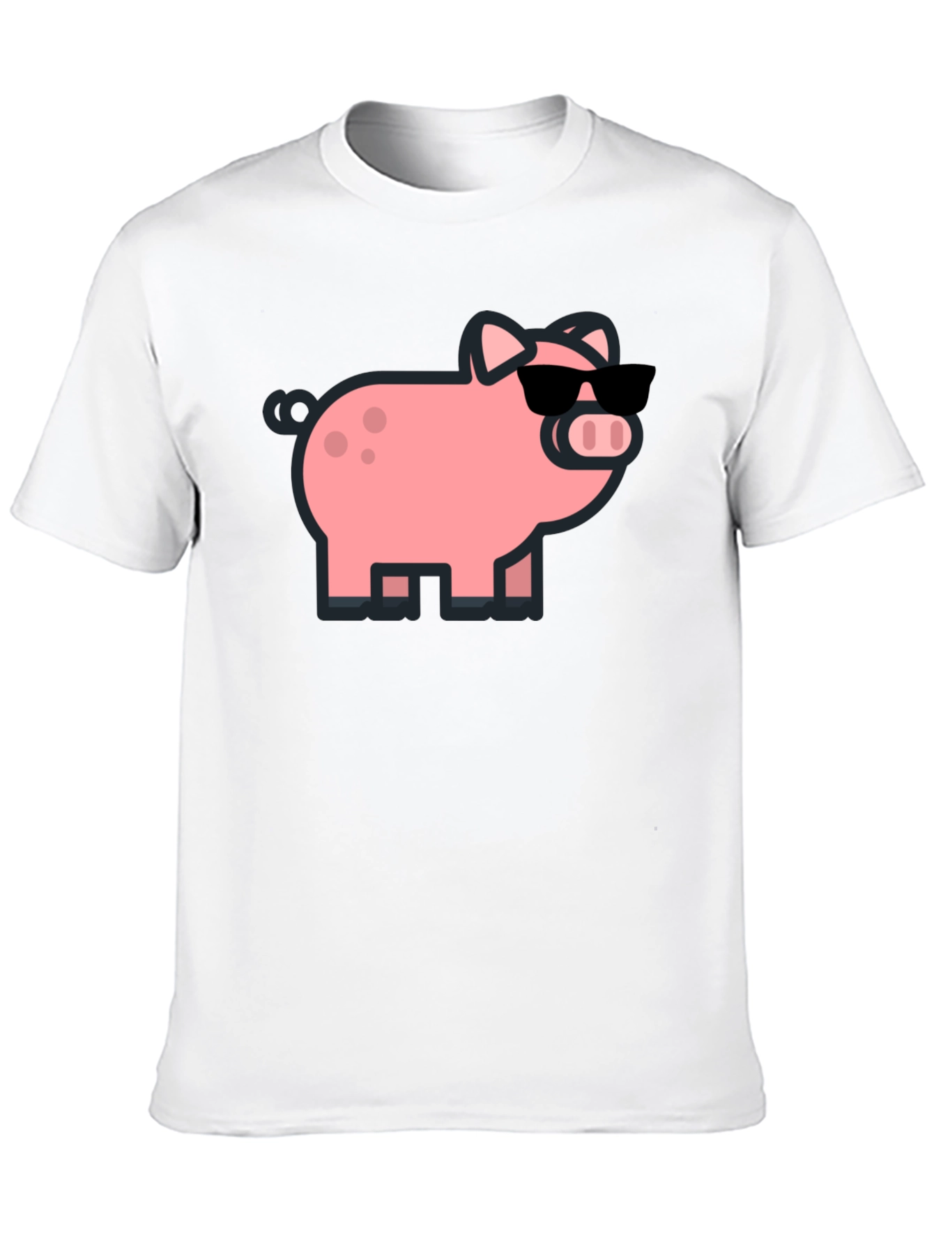 Cool Pig Graphic Tee - Black Cotton T-Shirt