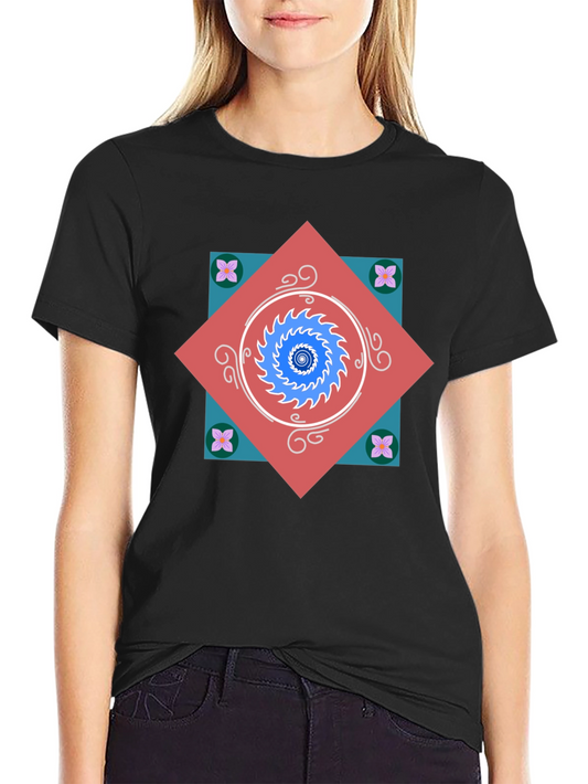 Geometric Mandala Graphic Tee - Modern Artistic Design
