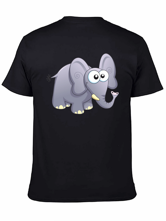 Cartoon Elephant Graphic T-Shirt