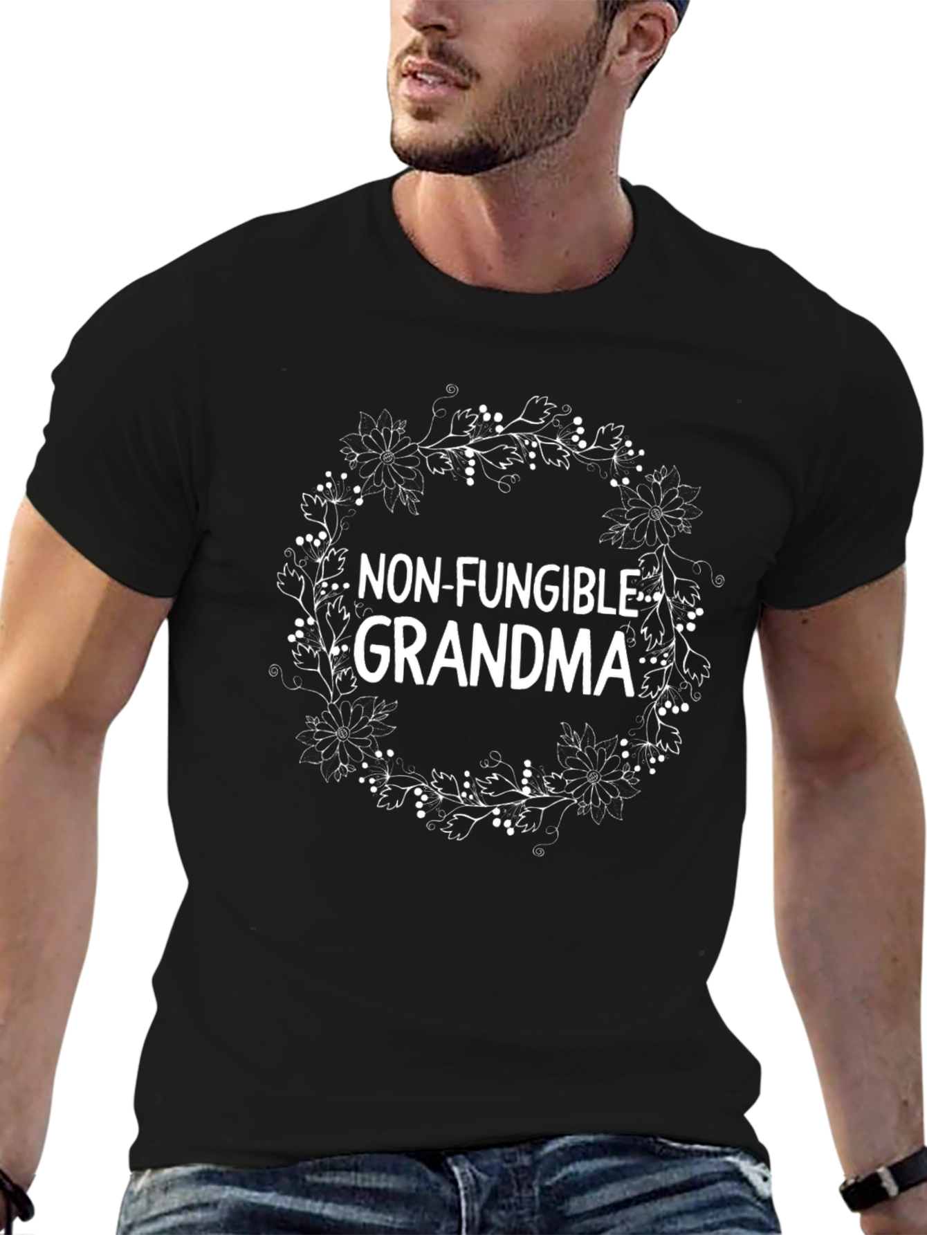Non-Fungible Grandma Black Crew Neck T-Shirt