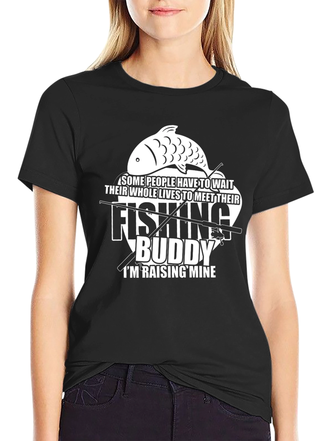 Fishing Buddy T-Shirt - Raising Mine Black Tee