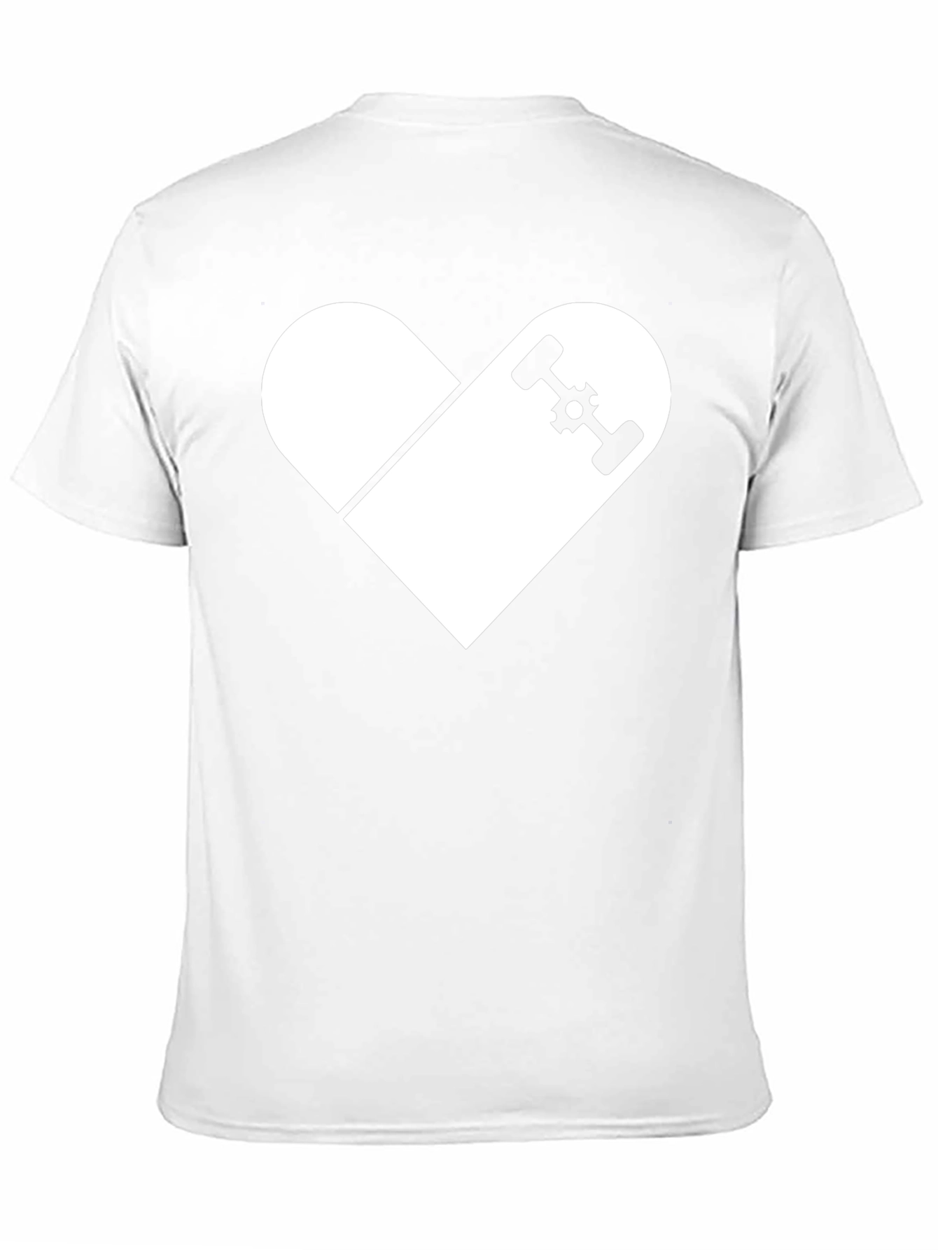 Skateboard Heart Graphic T-Shirt - Casual Black Tee