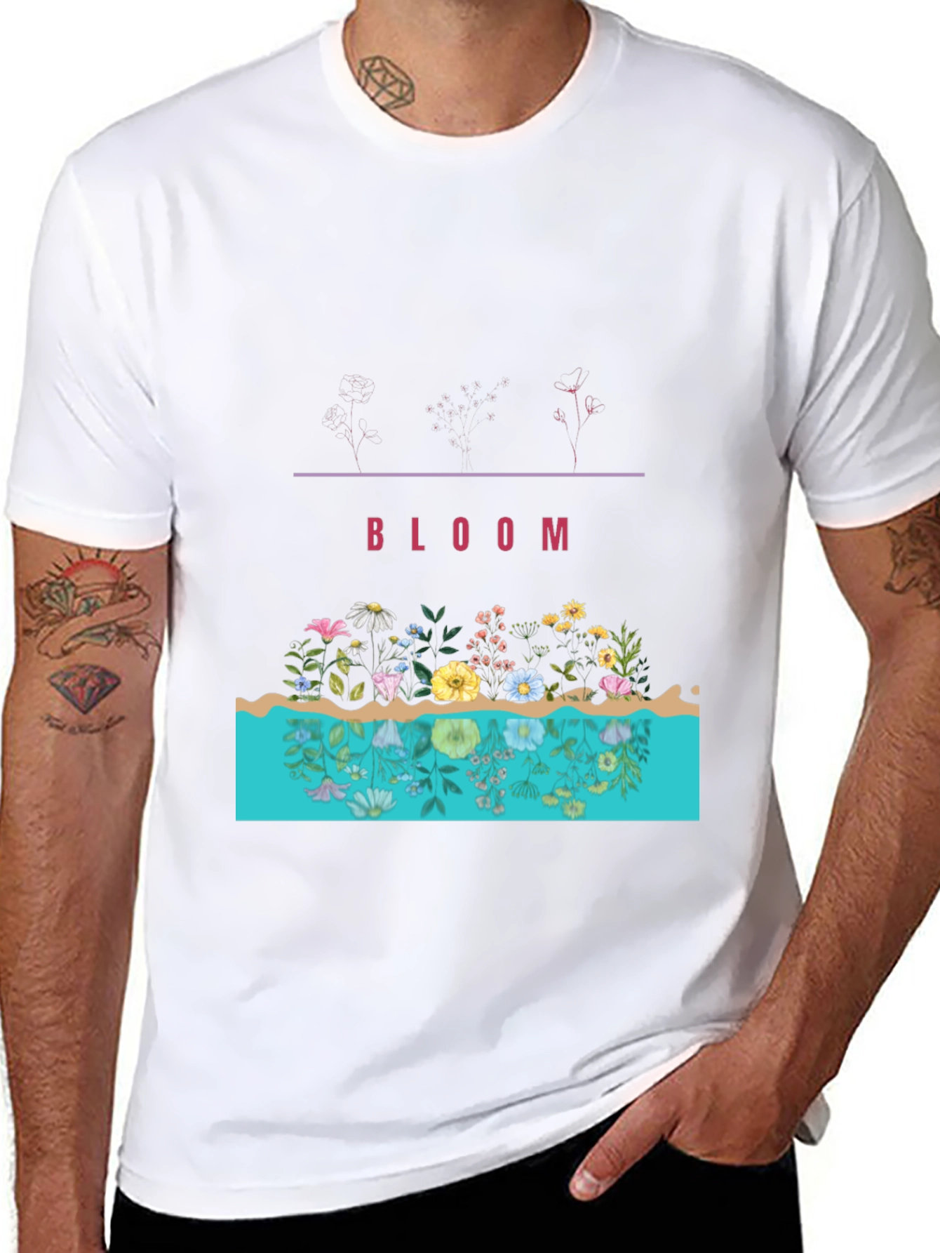 Bloom Graphic Print Black Tee