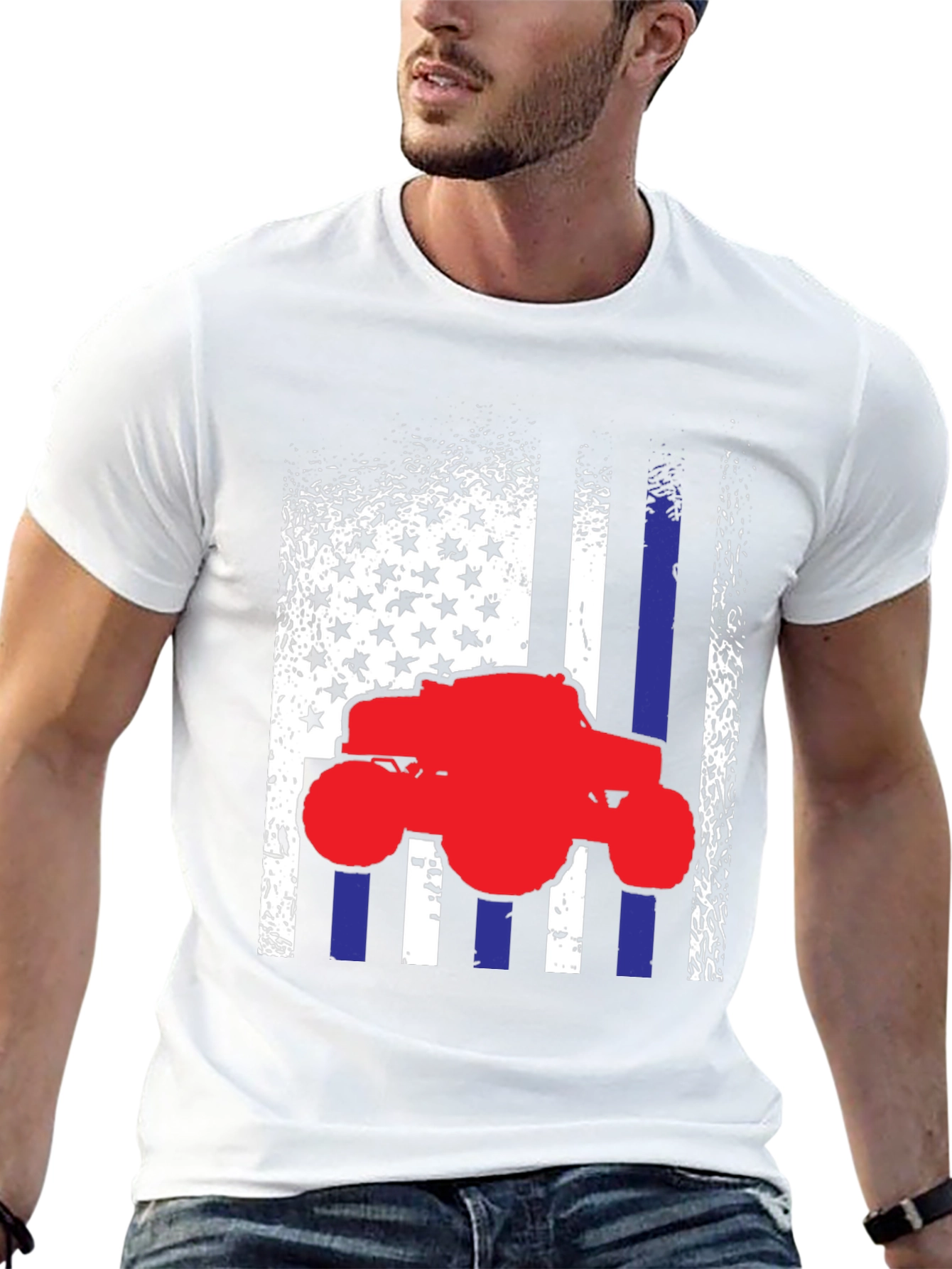Monster Truck American Flag Graphic Tee