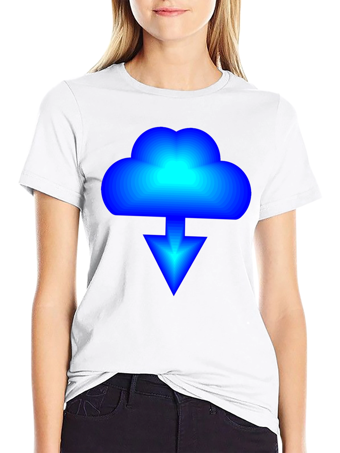 Cloud Download Graphic Black T-Shirt