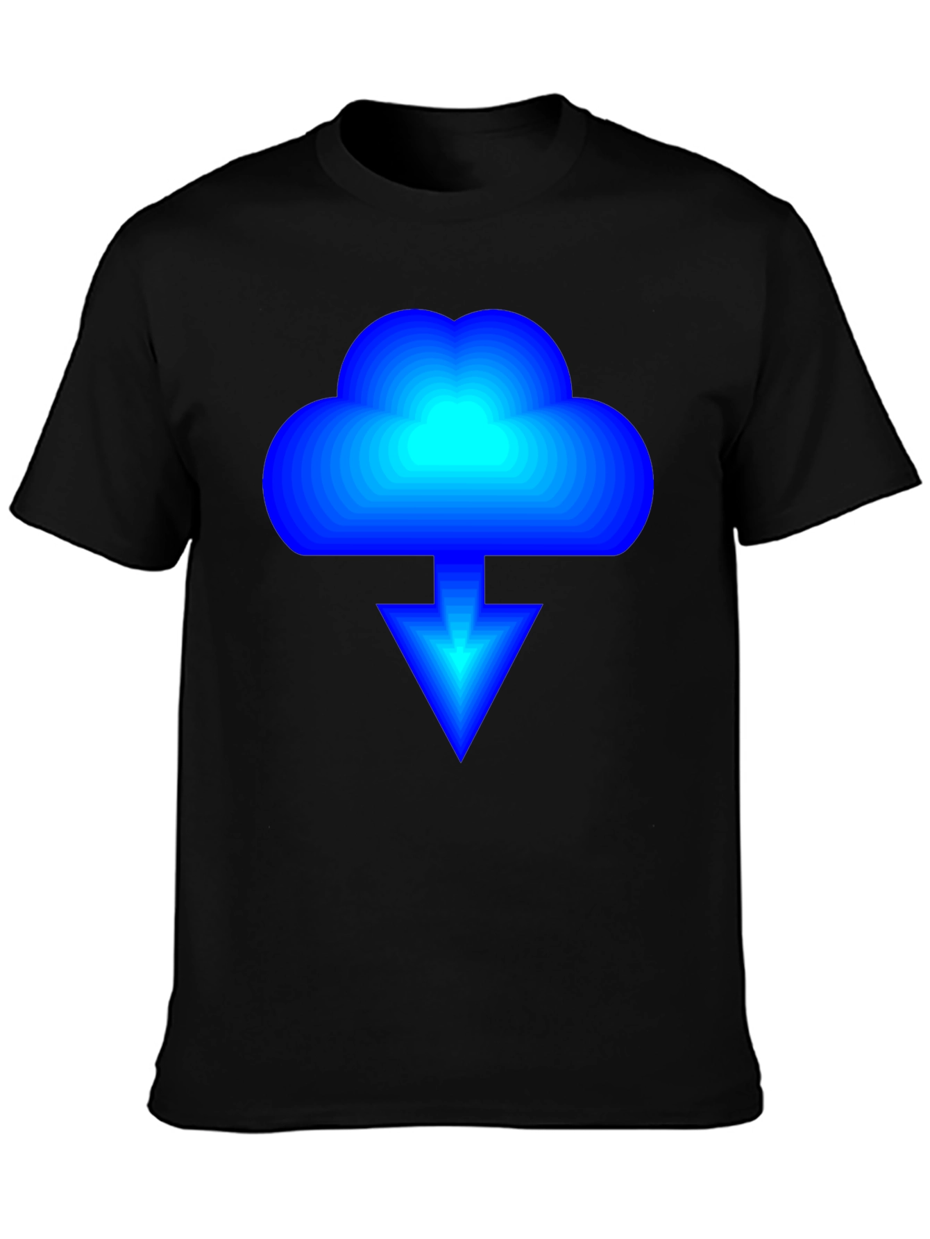 Cloud Download Graphic Black T-Shirt