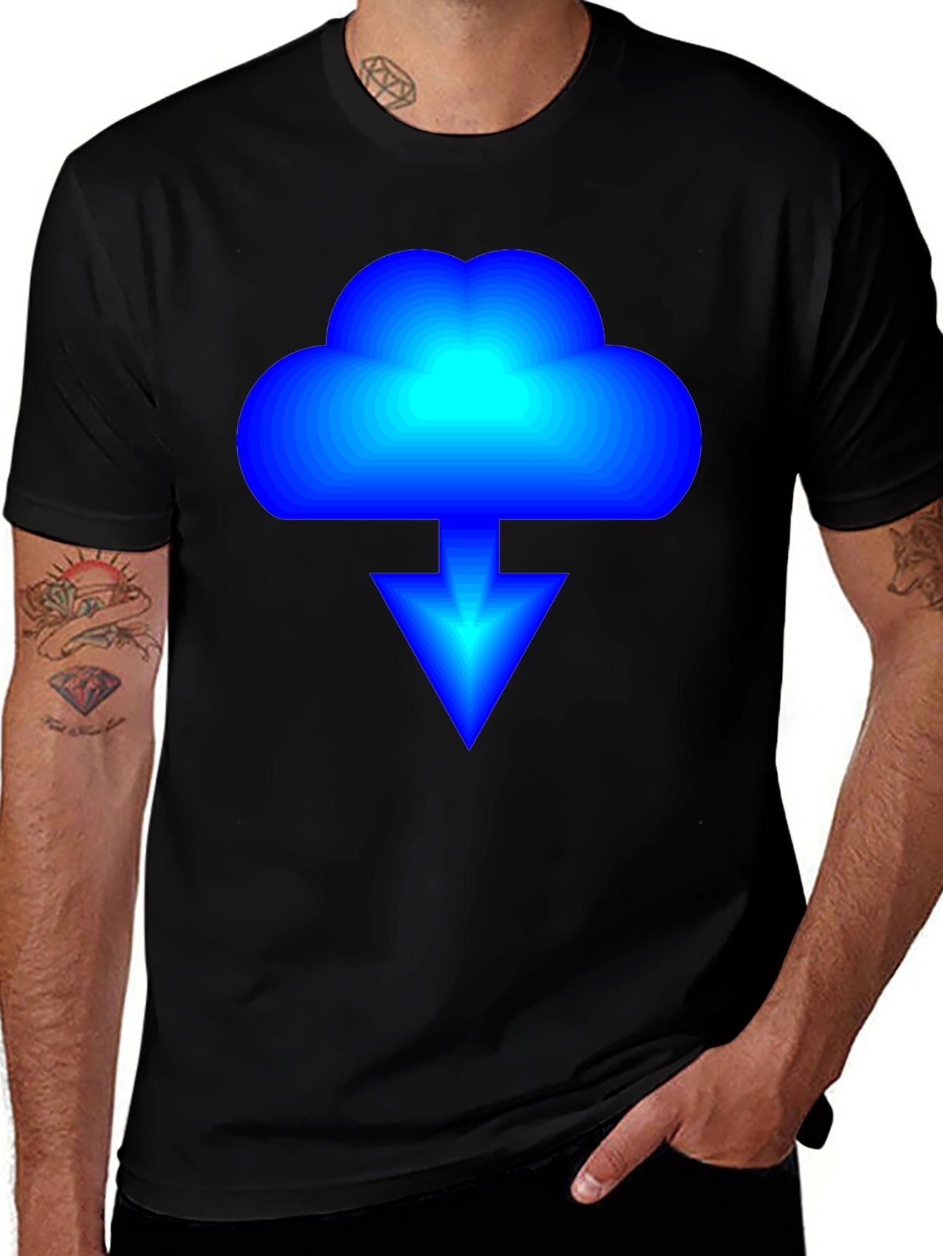 Cloud Download Graphic Black T-Shirt