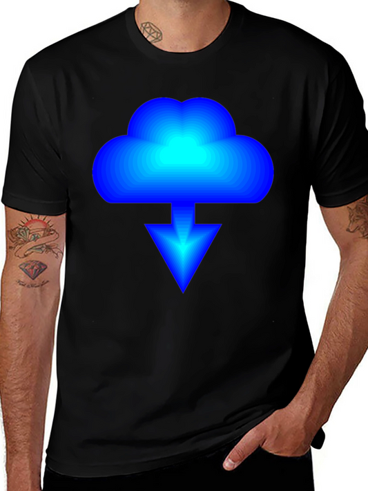Cloud Download Graphic Black T-Shirt