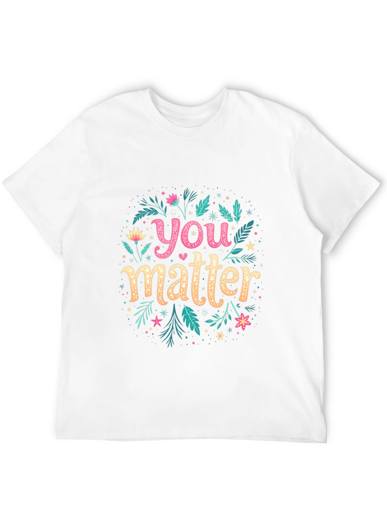 You Matter Floral Graphic Black T-Shirt
