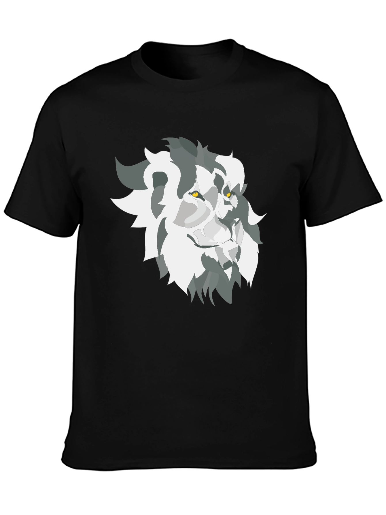 Lion Graphic Black Tee - Bold Artistic Style