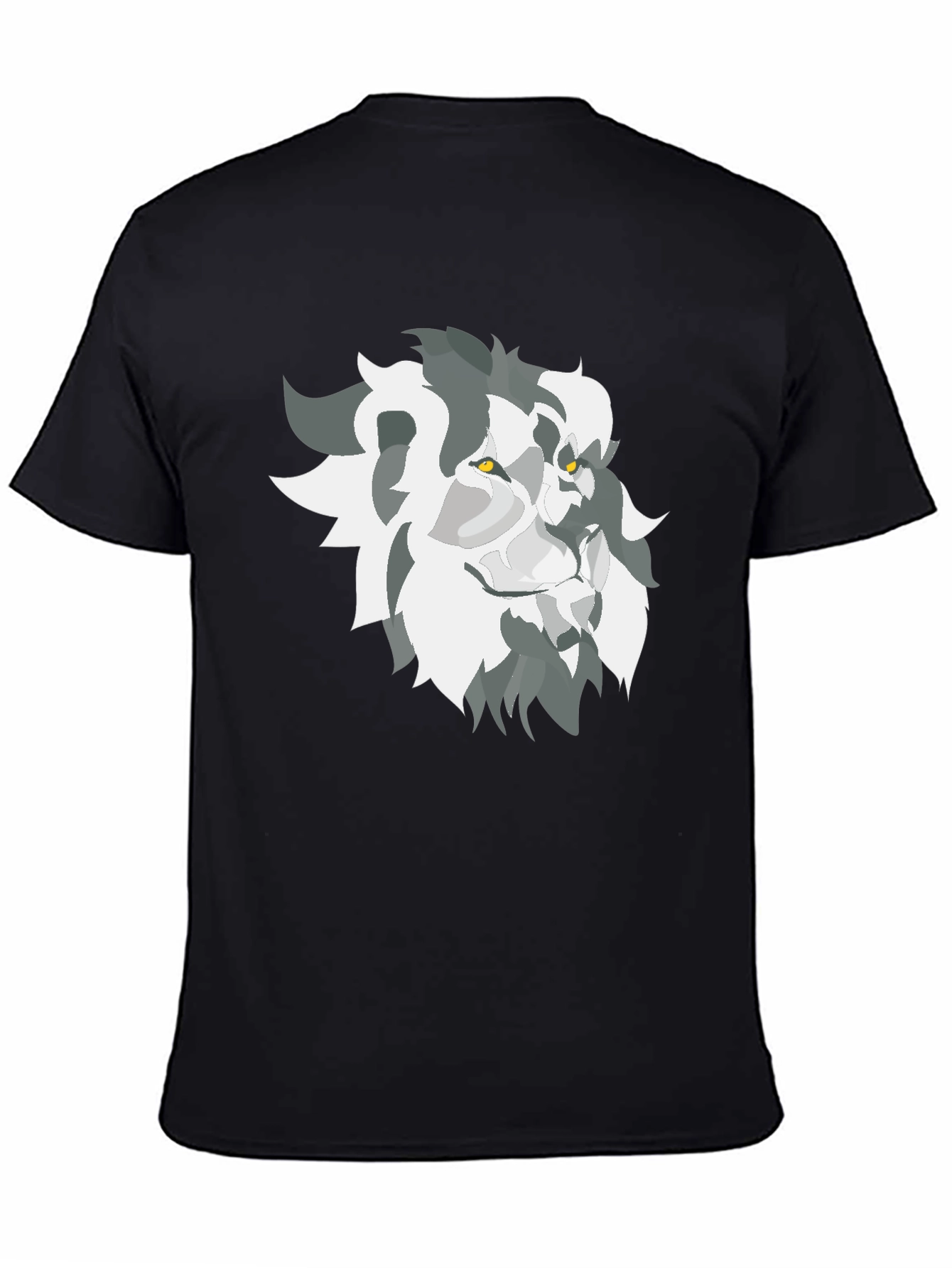 Lion Graphic Black Tee - Bold Artistic Style