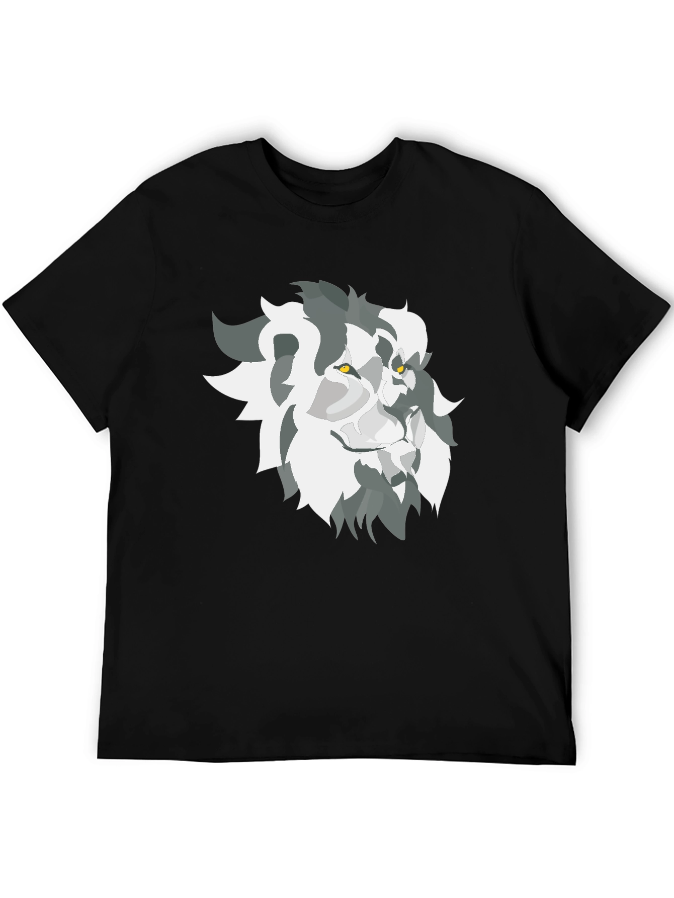 Lion Graphic Black Tee - Bold Artistic Style