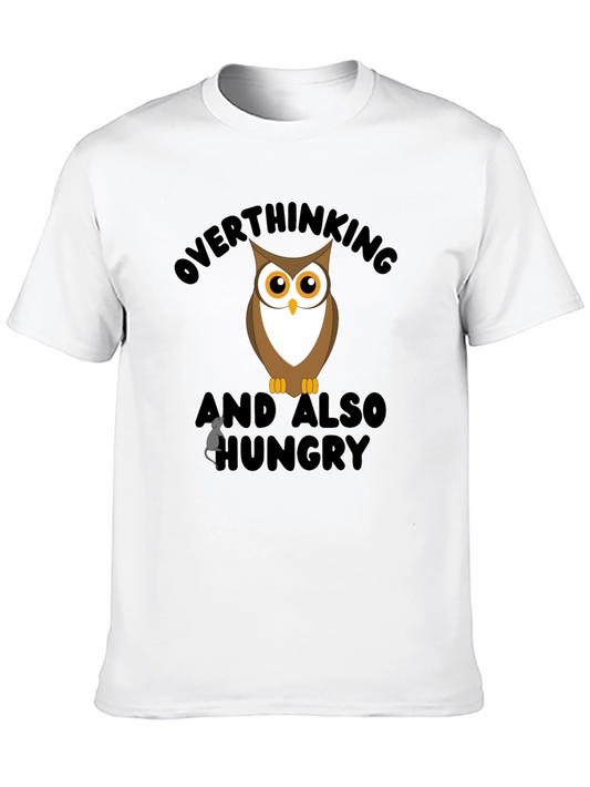 Overthinking Owl Graphic Black T-Shirt
